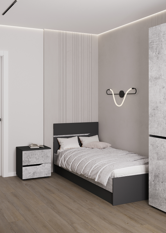 Детская Сильва цвет - базальт/цемент