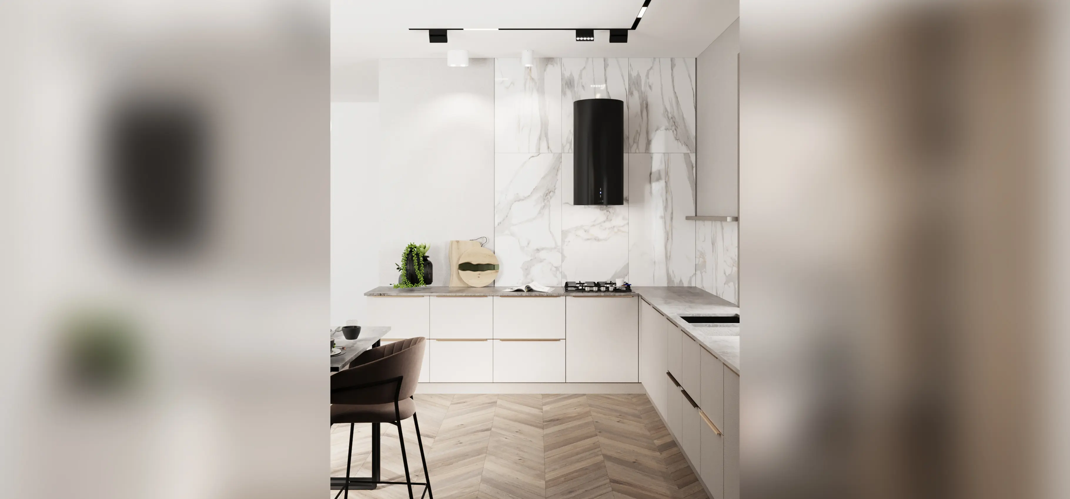 Кухня на заказ Люмен цвет - фон мускат