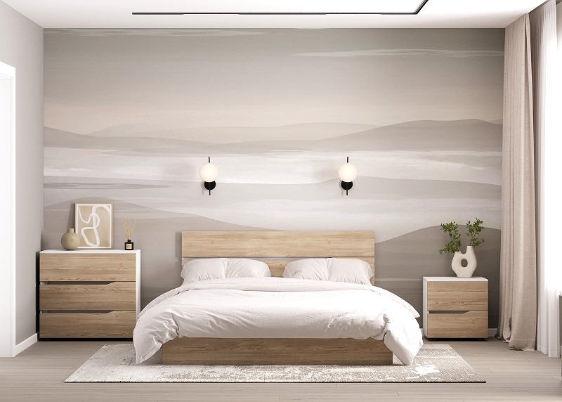 Спальня Сильва цвет - белый/олеандр бежевый