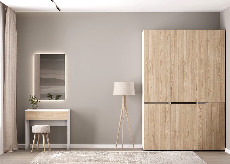 Спальня Сильва цвет - белый/олеандр бежевый