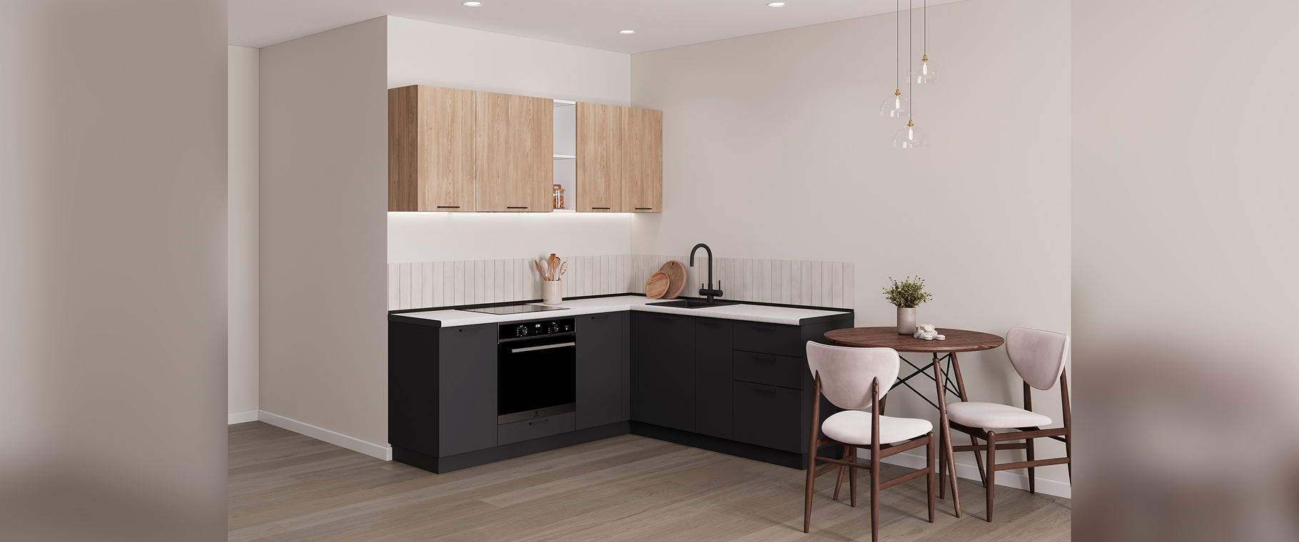 Кухня Стандарт Кухня Стандарт №9. Угловая цвет - дуб джаггер светлый/базальт