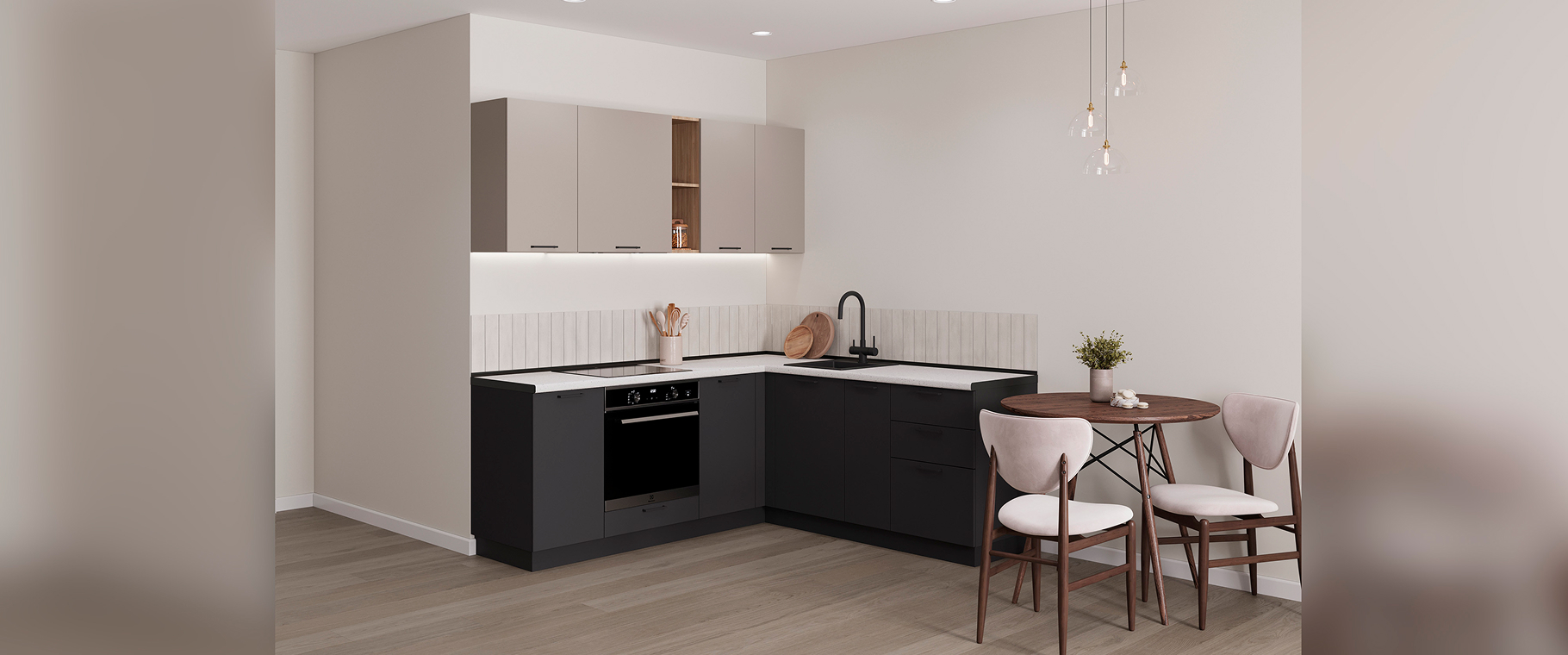 Кухня Стандарт Кухня Стандарт №9. Угловая цвет - фон мускат/базальт