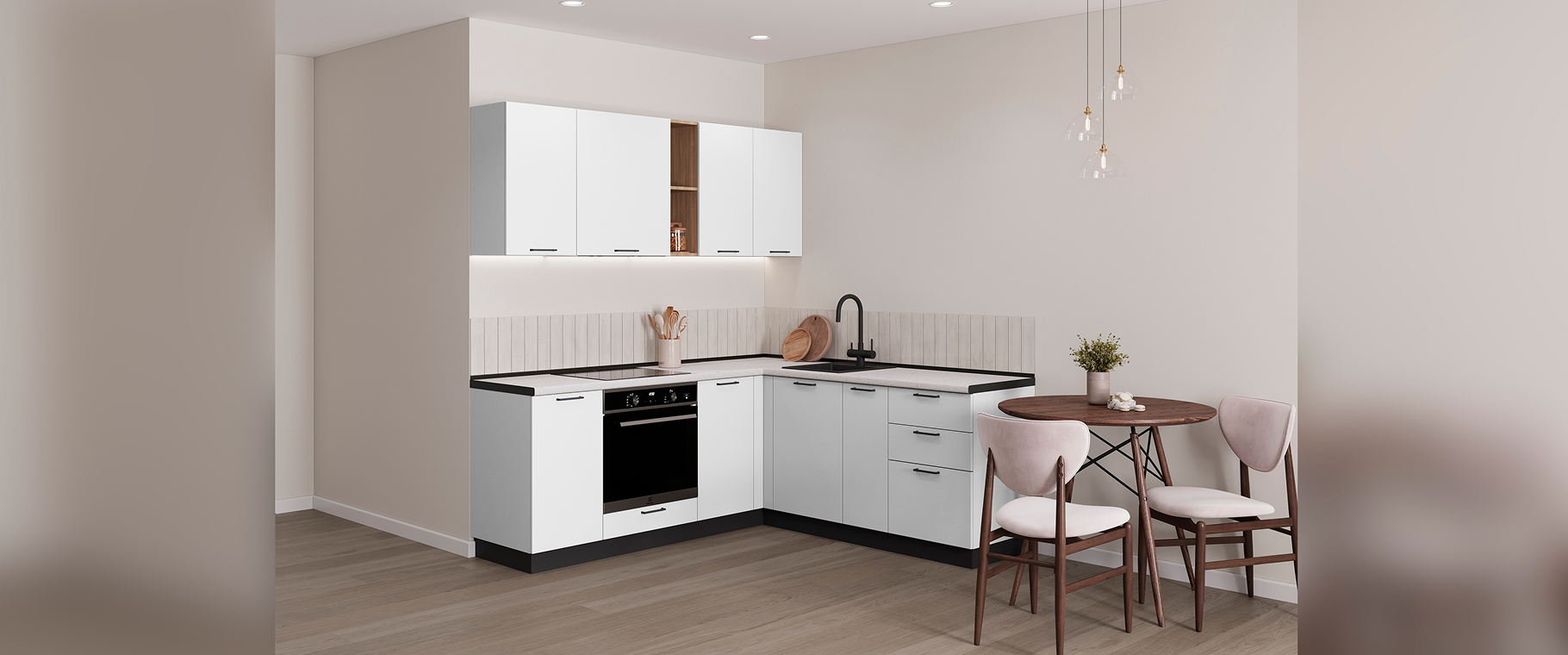 Кухня Стандарт Кухня Стандарт №9. Угловая цвет - белый