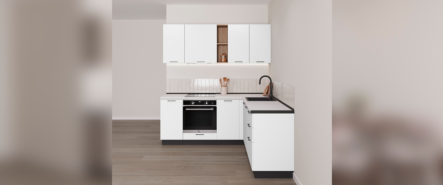 Кухня Стандарт Кухня Стандарт №9. Угловая цвет - белый