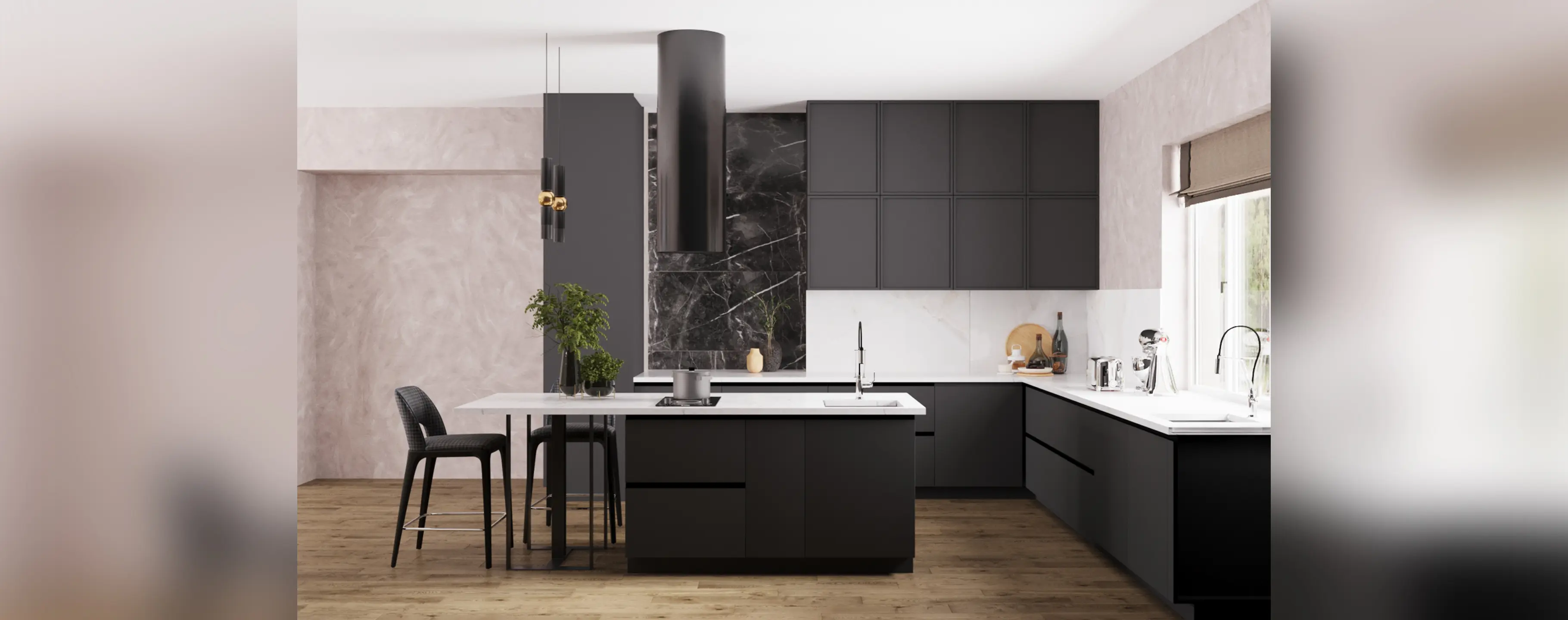 Кухня на заказ Нойр цвет - базальт