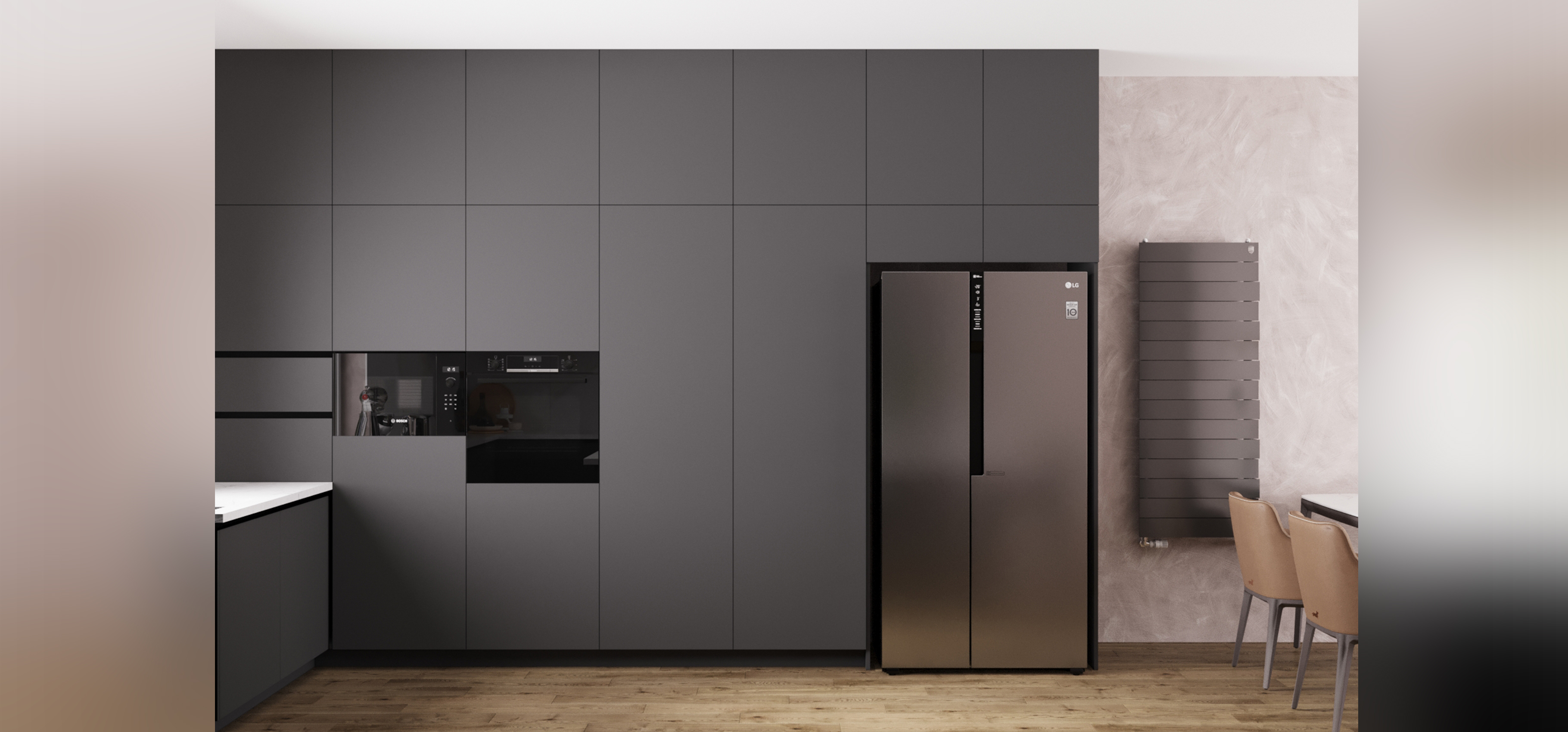 Кухня на заказ Нойр цвет - базальт