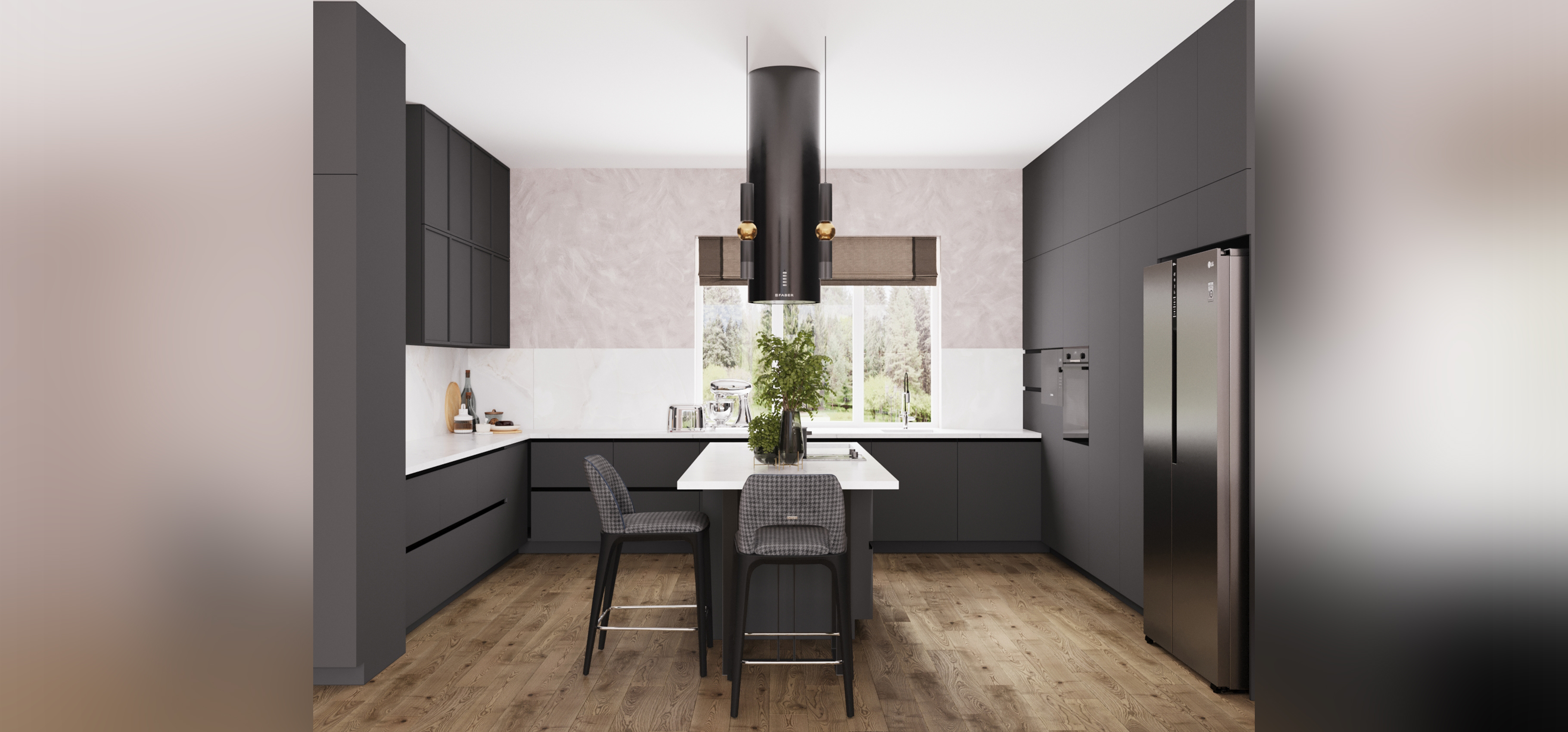 Кухня на заказ Нойр цвет - базальт